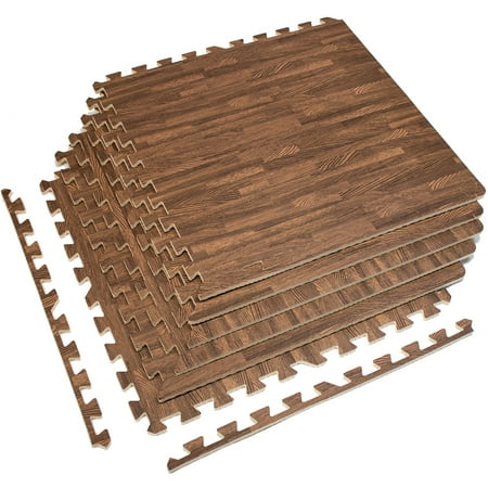 Sorbus Interlocking Floor Mat Wood Grain Print Multipurpose Foam Sorbus Interlocking Floor Mat Wood Grain Print Multipurpose Foam Tile Flooring Each Measures