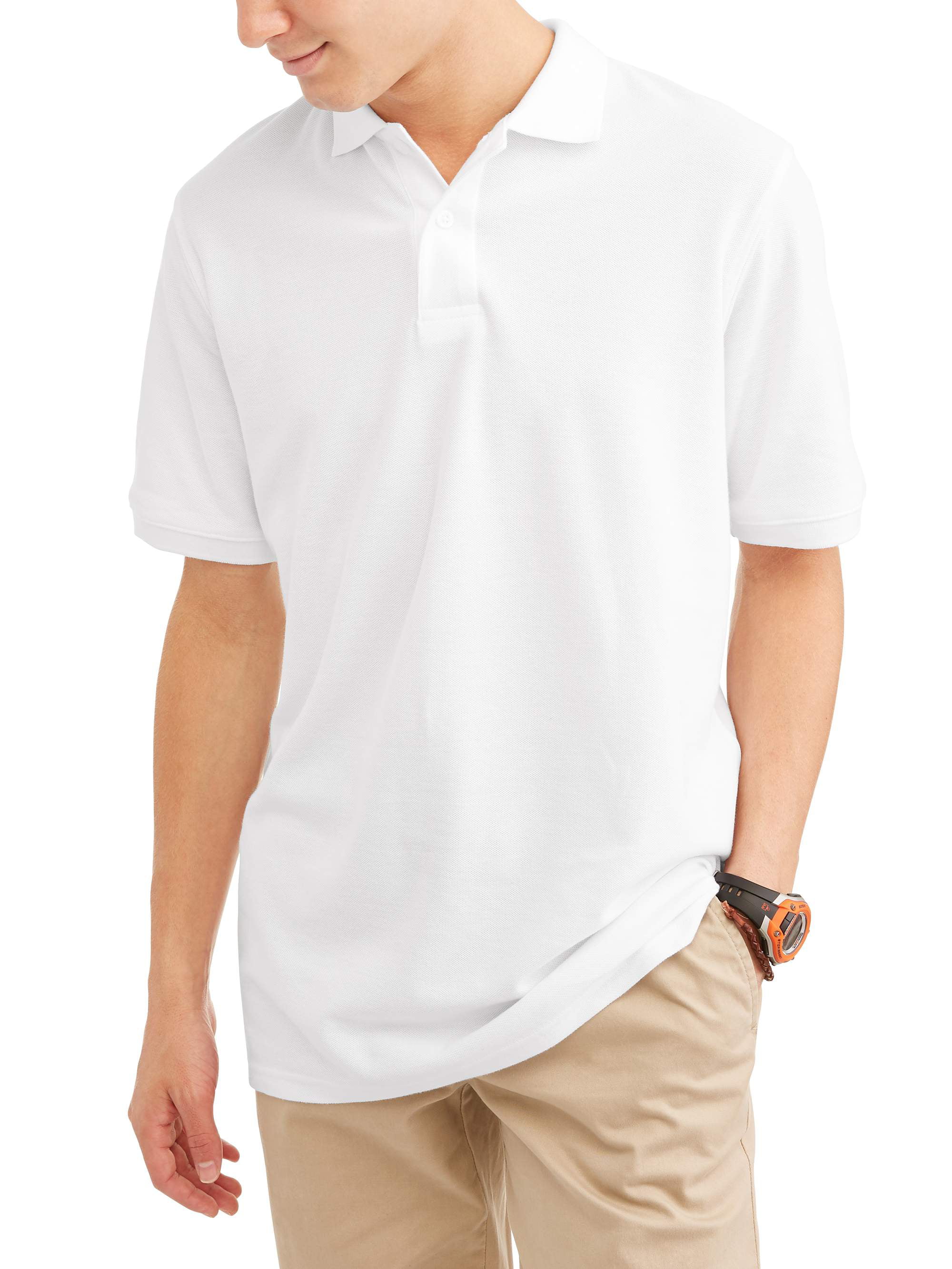 Polo Wonder Nation Short Sleeve 2 Button Collar Pique Shirt School Tagless NEW 