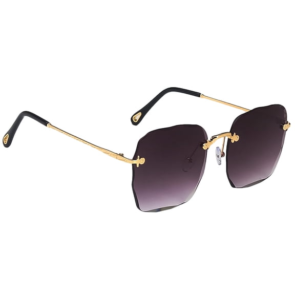 HOMEMAXS 1Pc Women Rimless Sunglasses Fashion Oversized Rectangular Sunglasses Personalized Sun Glasses Shades Eyeglasses Eyewears for Women Lady Girl Female (Grey)