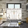 thumbnail image 4 of Yayeee Kitchen Curtains Tier Pair Light Filtering 27"x36" Rod Pocket Short Cafe Window Panel, Beige Rabbits and Carrots, 4 of 7