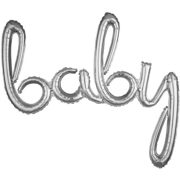 Anagram International Phrase Baby Party Balloon, 39", Silver