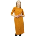 thumbnail image 1 of Phagun Kurta Droite Indienne pour Femme Tunique Moutarde Robe Ethnique Kurti Style-6, 1 of 1