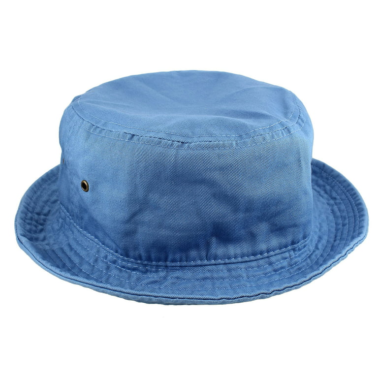 Gelante 100% Cotton Packable Fishing Hunting Summer Travel Bucket Cap Hat  1900-SkyBlue-L/XL