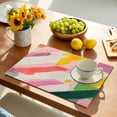 thumbnail image 2 of Placemat Ombre Pink Red Geometric Placemats for Dining Table Abstract Style Washable Table Mats for Party Kitchen Dining Decoration, 2 of 7
