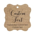 thumbnail image 1 of Darling Souvenir Personalized Paper Hang Tags Custom Text Wedding Party Gift Favor Tags -Burlap-100 Tags, 1 of 1