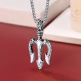 thumbnail image 5 of FaithHeart Greek Neptune Necklace for Men Stainless Steel Poseidon Pronged Pendant Ancient Greece Amulet Jewelry Gift for Sailor Son Brother Christmas, 5 of 8