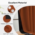 thumbnail image 3 of Yakamok 100% Blackout Curtains for Bedroom 63 Inch Length, Total Light Blocking Drapes with Black Backing, Thermal Insulated Solid Grommet Panels for Living Room, 42Wx63L,Burnt Orange, 2 Panels, 3 of 7