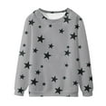 thumbnail image 5 of Gray Sweaters for Women's Star Print Hatless Sweatshirt Long Sleeve Fashion Top Sweatshirt Loose Pullover Top Womens Fall Fashion 2025, 5 of 5