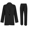 thumbnail image 3 of Autumn Business Casual Two Piece Suit For Women Polyester Jackets With Wide Leg Pants Wrinkled Resistant Office Wear Set, 3 of 9