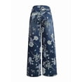 thumbnail image 6 of Floral Print Wide Leg Pants for Women Trendy Mid Rise Boho Ankle Cute Jeans S, 6 of 9