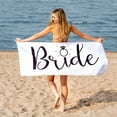 thumbnail image 2 of Ethisa Bride Beach Towel for Honeymoon and Bachelorette Party - Classic Design for Beach Bachelorette Party - Mrs Beach Towel for Bride To Be - Just Married Beach Wedding and Engagement Gift - 60"x30", 2 of 6