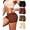Cork Russet, variant on Aijolen Women's Seamless High Waisted Boyshorts Wavy Edge Underwear Soft Stretch Boxer Briefs 4 Pack(M,Cork Russet)
