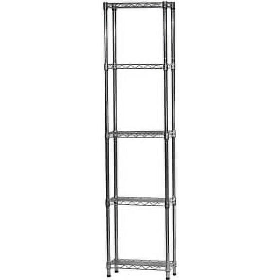 Shelving Inc. 10" d x 18" w x 64" h Chrome Wire Shelving with 5 Tier Shelves, Weight Capacity 800lbs Per Shelf