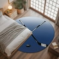 thumbnail image 3 of Navy Blue Ice Hockey 3.3ft Round Rug, Winter Sports Ball Games Ombre Non-Skid Rubber Backing Large Area Rugs - Living Room Bedroom Home Office, Indoor Floor Mat Carpets Washable Rug, 3 of 9
