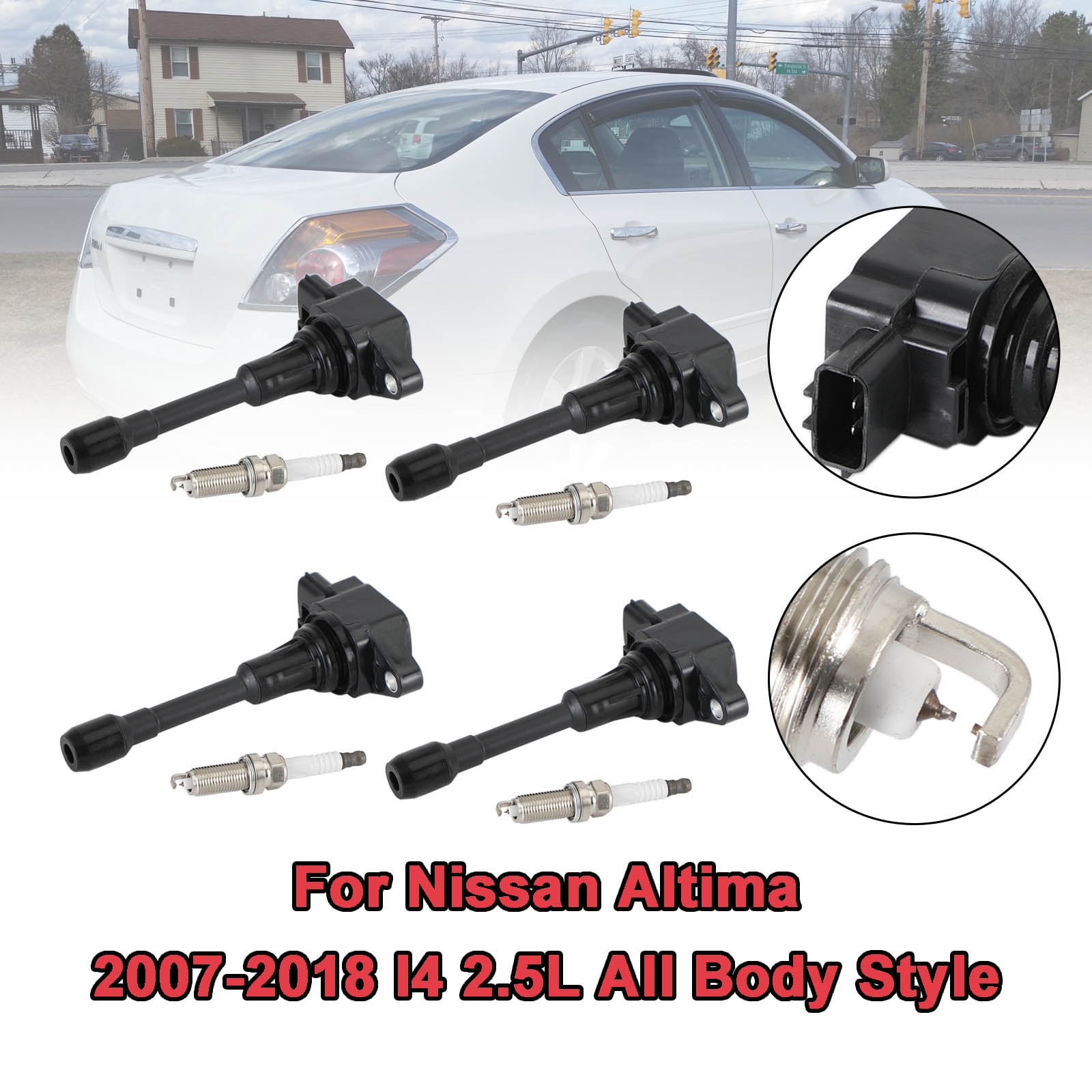 4Pcs Ignition Coils Pack for Nissan Altima Sentra Rogue X-Trail Tiida 2.5L UF549