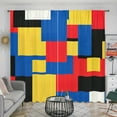 thumbnail image 3 of WNOOHIY Simplicity Abstract Geometric Color Block Light-filtering Window Curtains for Bedroom and Living Room, Set of 2 Panels, 3 of 9