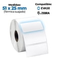 thumbnail image 1 of ROLLO DE ETIQUETAS TÉRMICA SUAJADO 51 MM X 25 MM | SICAR ® SICAR Térmica suajado, 1 of 2