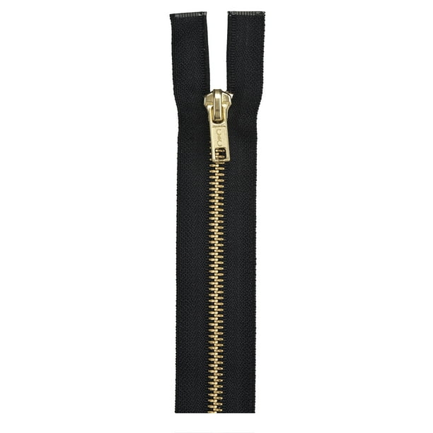 Coats & Clark Metal 24" Heavy Weight Black Separating Zipper, 1 Each