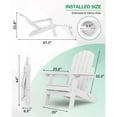 thumbnail image 2 of WINSOON Folding Adirondack Chair Five-Gear Adjustable Backrest, Adirondack Retractable Ottoman, Weather Resistant with Cup-Holder for Outdoor, Fire Pit, Patio, Garden, Lawn, 380lbs(White), 2 of 4