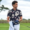 thumbnail image 3 of Balery Cartoon Spaceship Camisa Polo de Hombre con Estampado, de Manga Corta y Tejido Medio, Camisa Tipo Golf Polo-Medium, 3 of 6