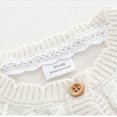 thumbnail image 4 of KPOPLK Fall Girls Knit Cardigan Sweaters Toddler Little Girls Long Sleeve Button up Cardigan Cover up Tops White Size 3-4 Years, 4 of 6