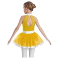 thumbnail image 2 of Haitryli Big Girls Shiny Sequin Ballet Leotard Tutu Dress Layered Tulle Skirt Gymnastics Dance Ballerina Outfit Yellow 16, 2 of 5