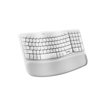 Logitech Wave Keys Wireless Ergonomic Keyboard with Cushioned Palm Rest, Comfortable Natural Typing, Easy-Switch, Bluetooth, Logi Bolt Receiver, for Multi-OS, Windows/Mac - Off White