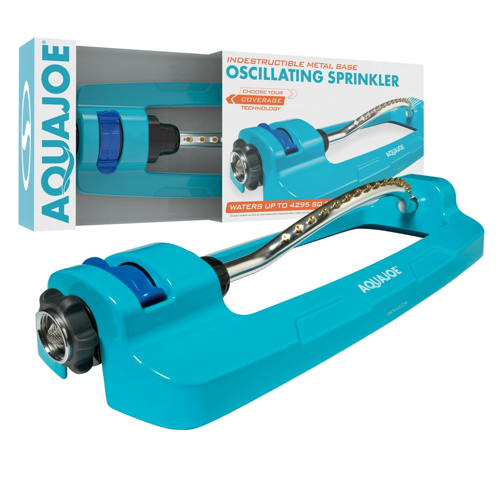 Aqua Joe AJOMS18BRS Indestructible Metal Base Oscillating Sprinkler