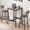 Grey, variant on Dining Table Set for 2,Kitchen & Dining Room Tables Breakfast Nook Bar Table Set with 2 Bar stools PU Soft seat with Backrest 23.62'' W x 23.62'' D x 35.43'' H,Rustic Brown