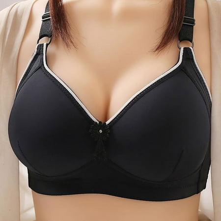 

Summer Savings Clearance 2023! KBODIU Everyday Bras for Women Plus Size Comfort Bras Women s Ultimate Lift Wirefree Bra Embroidered Glossy Breathable Bra Underwear No Rims Bras No Underwire Black