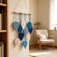 thumbnail image 5 of Hand Woven Cotton Rope Leaf Macrame Wall Hanging, Wall Hanging Boho Woven Tapestry, Bohemian Leaf Modern Chic Wall Art for Living Room, Bedroom, Apartment(B), 5 of 7