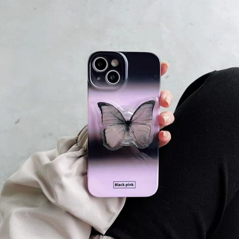 Black Pink Gradient Butterfly Phone Case Compatible with iPhone 12 Pro, Korea Cute 3D Cool Pink Black Butterfly Phone Cover with Butterfly Hold Stand (Film Phone case) - Walmart.com Black Pink Gradient Butterfly Phone Case Compatible with iPhone 12 Pro, Korea Cute 3D Cool Pink Black Butterfly Phone Cover with Butterfly Hold Stand (Film Phone case) - Walmart.com