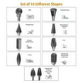 thumbnail image 4 of Rotary Burrs Reliable Set of 10 4 Inch Tungsten Carbide Rotary Burrs High Hardness 1/4 Inch Cutting Edge Diameter, 4 of 9