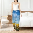 thumbnail image 5 of Uemuo Blooming Sunflower Field Pattern Women's Wide Leg Palazzo Lounge Pants with Pockets Light Weight Loose Comfy Casual Pajama Pants-Medium, 5 of 9