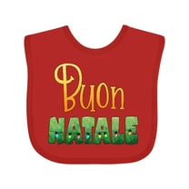 Inktastic Buon Natale Christmas Tree Lights Boys or Girls Baby Bib