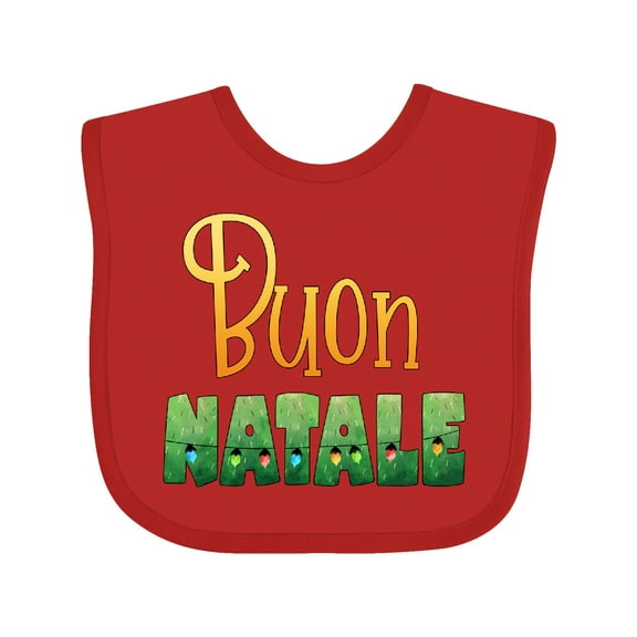 Inktastic Buon Natale Christmas Tree Lights Boys or Girls Baby Bib
