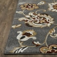 thumbnail image 4 of Loomaknoti Ohanzah Ostorn 5' x 7' Gray Floral Indoor Area Rug, 4 of 9