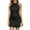 Black, variant on Womens Sleeveless Round Neck Dress Solid Color Crew Neck Slit Pocket Dress