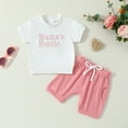 thumbnail image 2 of Rovga Toddler Boys Girls Short Sleeve Letter Embroider T-Shirt Pullover Tops Shorts Child Outfits Cute Baby Clothing, 2 of 7