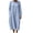 Light Blue, variant on Lnmiateer Women Crew Neck Linen Midi Dress 3/4 Roll Cuff Sleeve Drop Shoulder Relaxed A-Line Coastal Holiday Weekend Casual Loungewear Outfit
