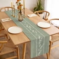 thumbnail image 3 of Green Flower Branch Table Runner - 90 Inch Long Spring Summer Farmhouse Botanical Cotton and Linen Blended Dress Scarves Farmhouse Table Runner for Kitchen Dining, Coffee Table, 13" x 90", 3 of 8