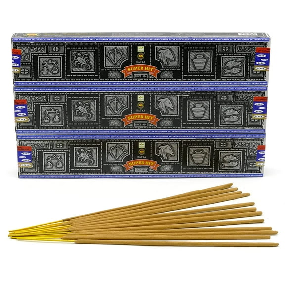 Satya Nag Champa Super Hit Incense Sticks Pack, Lot de 3 by Satya
