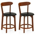 thumbnail image 1 of Costway 23.5" Bar Stool Set of 2 with Curved Backrest & Footrest Counter Height Stools, 1 of 10
