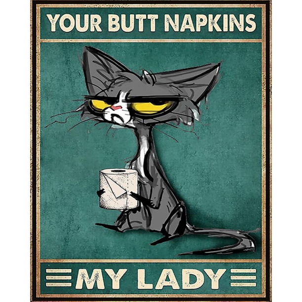 Cuadros Decorativos Servilleta de dibujos animados gato pintura al óleo por números Kit DIY dibujo sin marco decoración de imagen JShteea Nuevos Originales