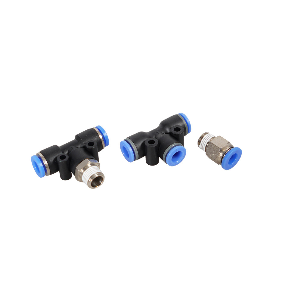 Black Push Lock Vacuum Fittings Kit For Turbo Wastegate & Solenoid
