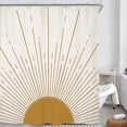 thumbnail image 3 of Abstract Sun Shower Curtain Set 71Wx71H Inches Modern Minimalist Mid Century Aesthetic Mustard Yellow Sunburst Sunrise Boho Simple Polyester Waterproof Cloth Bathroom Curtain with 12 Hooks, 3 of 6