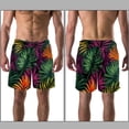 thumbnail image 3 of luoweisi Men's Beach Shorts Quick Dry Swim Trunks with Mesh Lining Tropical Leaves M, 3 of 5