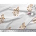 thumbnail image 2 of Soimoi Poly Georgette Fabric Leaves,Floral & Paisley Block Printed Fabric 1 Yard 52 Inch Wide, 2 of 3