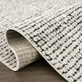 thumbnail image 6 of BoutiqueRugs Keita Contemporary Mosaic Area Rug - High Pile Fluffy Soft Shag Carpet for Living Room, Bedroom - Black and White - 6'7" x 9' (6x9), 6 of 16