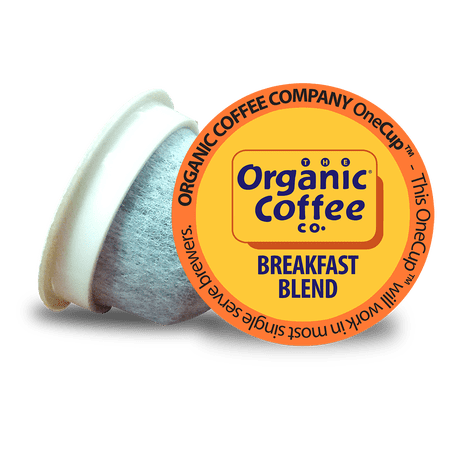 The Organic Coffee Co. Compostable Coffee Pods - Breakfast Blend (12 Ct) K Cup Compatible including Keurig 2.0, Medium Roast